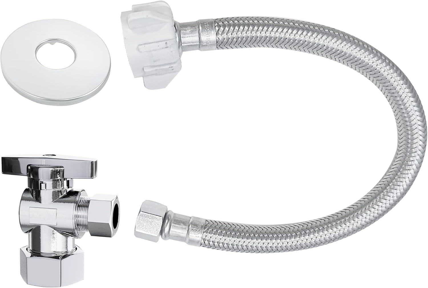 Complete Toilet Set Valve 1/2 In. NOM Inlet X 3/8 In. OD Compression Outlet Angle Shut Off - View #7
