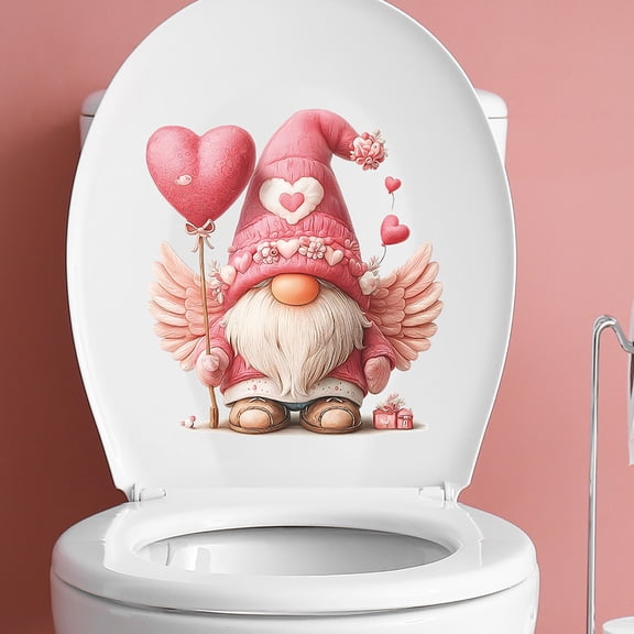 Toilet Cover Sticker Decals,Toilet Lid Tank Seat Decals Cistern Self-Adhesive Bathroom Wall Sticker Window Decoration Stickers