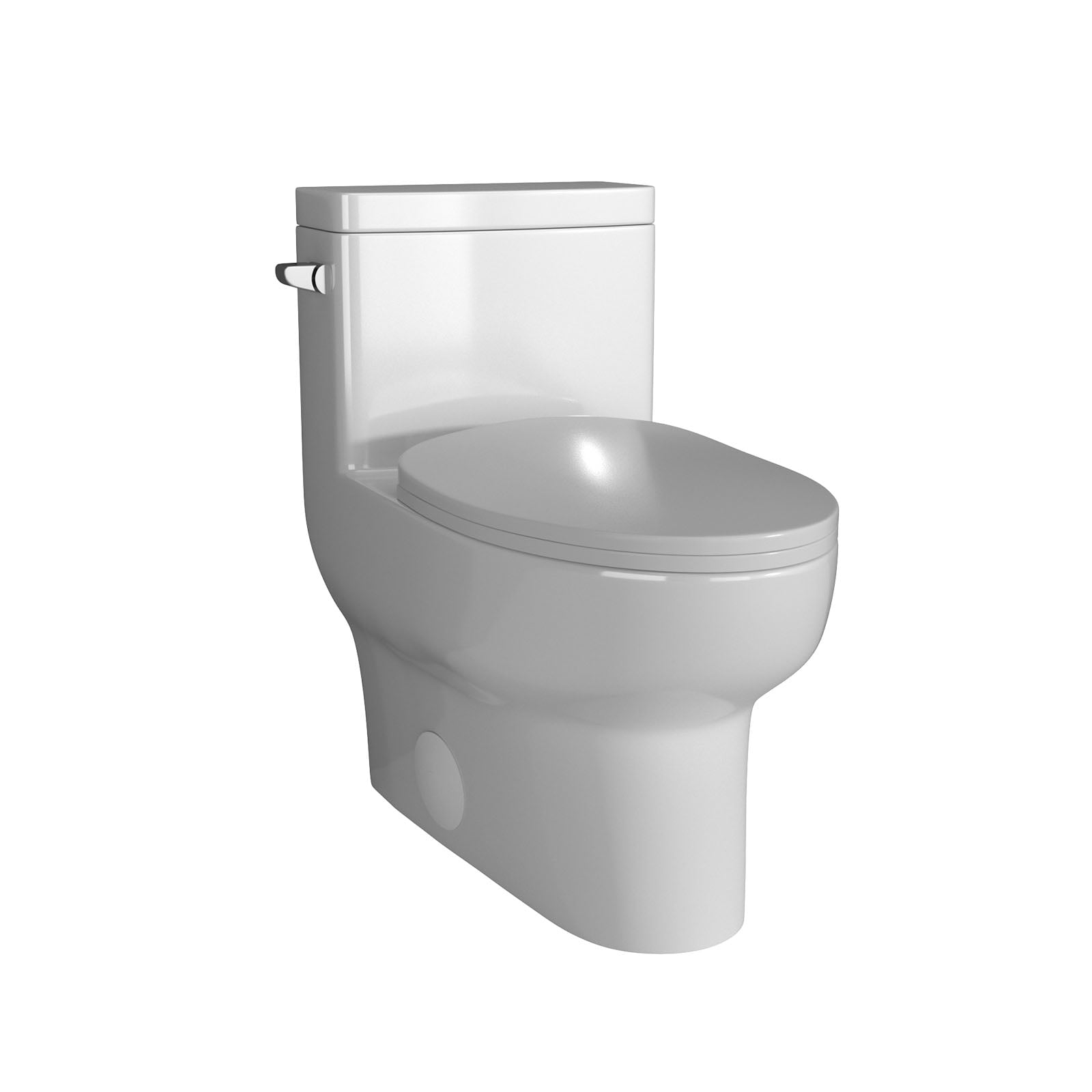 Toilet, Dcolora One Piece Toilet for Bathroom Single Flush Seat Height 15.75" White Ceramic Toilet, ivory white 12" Rough-in Siphonic Flush, 28"x15"x30", DC-O8811, 1.28 GPF