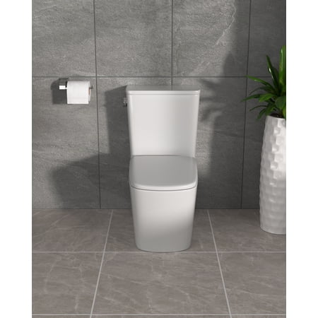 Toilet, Dcolora One Piece Toilet for Bathroom Single Flush Seat Height 16.5" White Ceramic Toilet, ivory white 12" Rough-in Siphonic Flush, 1.28 GPF, 27"x14"x31"