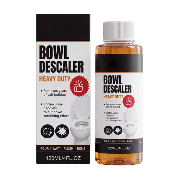 Toilet Descaler Heavy Duty, 120ml Acidic Toilet Bowl Cleaner for Porcelain & Ceramic Fixtures, Industrial Strength Lime Scale & Rust Remover (1PCS)