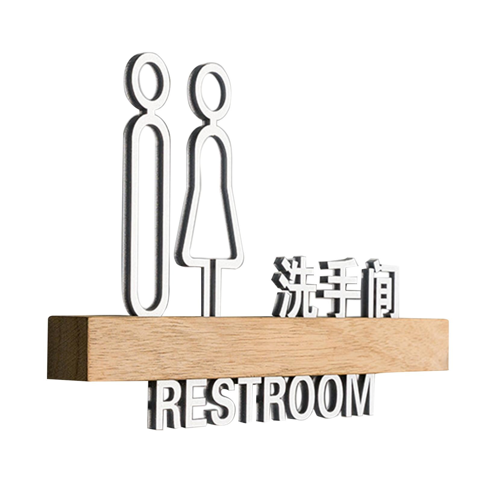 Toilet Door Sign, Bathroom Symbols Wall Stickers Bathroom Door Signs