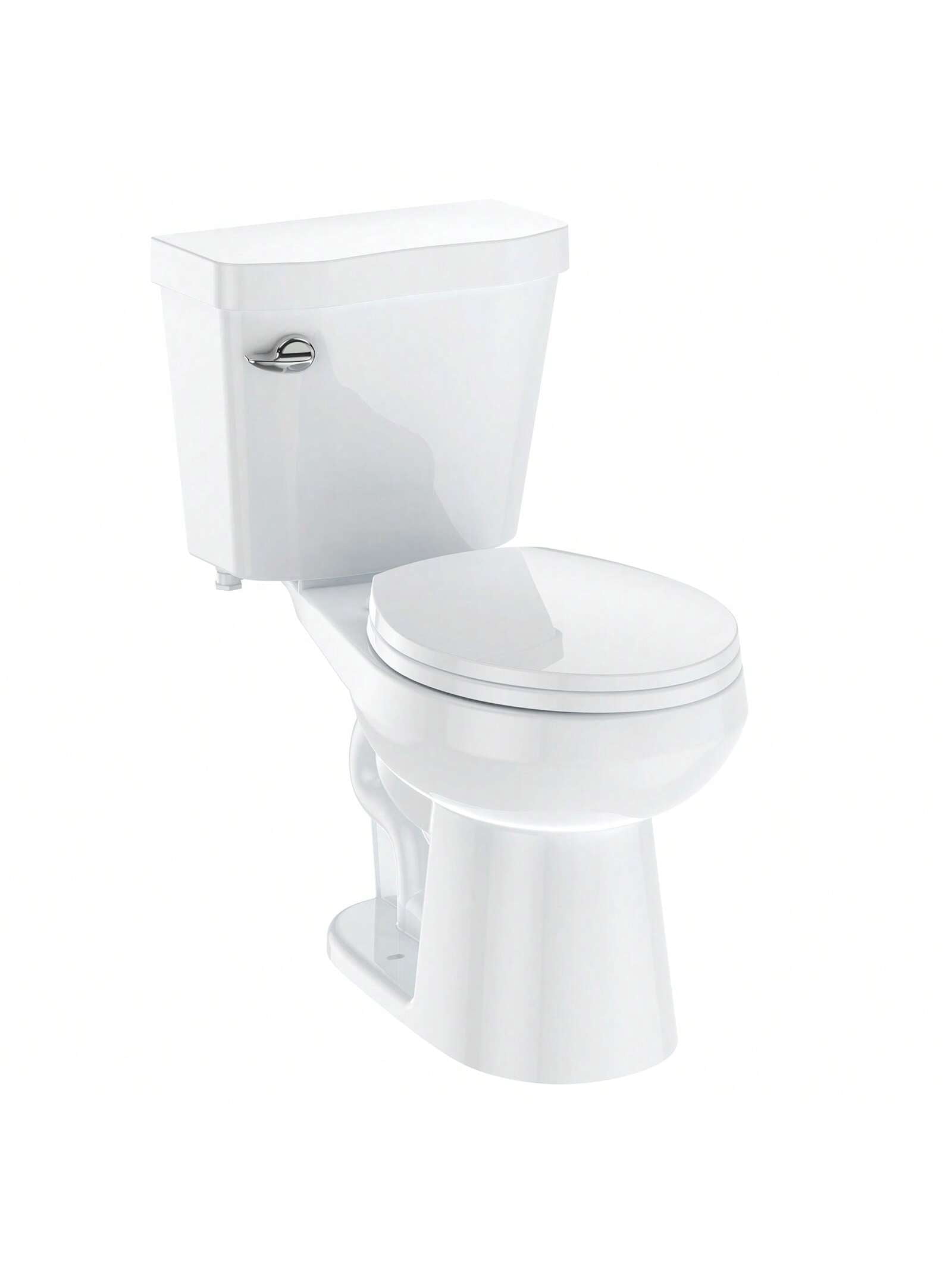 Toilet, Elongated Toilets For Bathrooms, Two-Piece Toilet With Soft Close Seat, 1.28 Siphonic Flush Toilet With Universal Height ADA Cotton White