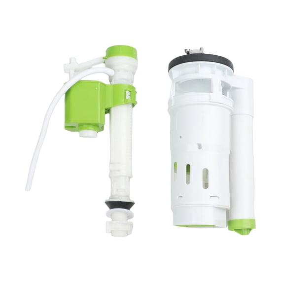 Toilet Fill Valve And Flush Valve Replacement Kit, Adjustable Height For Standard Tanks, Dual Flush Mode With Leak-Proof Silicone Seals, for RAPID 30S Refill, Green PP Inlet Valve Assembly