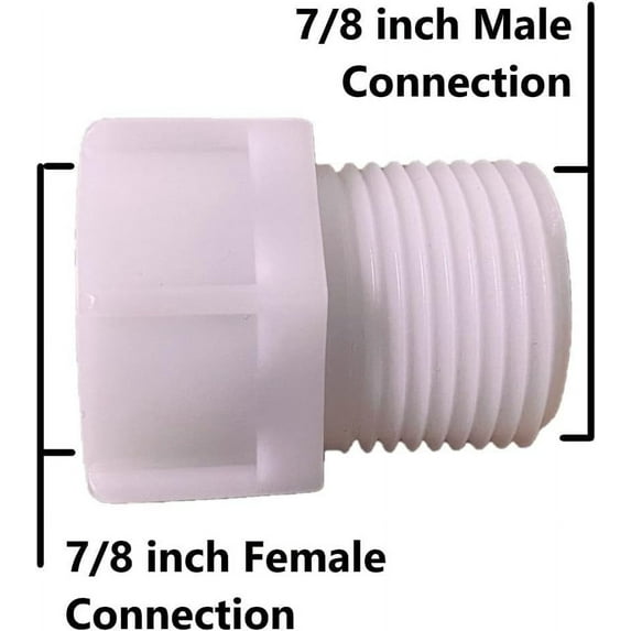Fill Valve Pipe Adapter 7/8 Male to 7/8 Female With Built-In Filter Screen for Bidets, Toilets, Pipes, etc. by NuFlush
