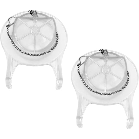 Toilet Flappers Replacement Compatible for GA715014-GEG1 (Transparent) 3 Inch with Stainless Chain and Hook - Reliable Flapper, Pack of 2