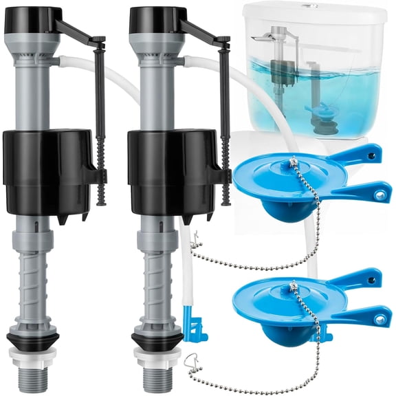 Toilet Float Replacement Kit with Flapper, Universal Toilet Fill Valve Height Adjustable, Tank Replacement Kit, Flush Valve Quiet and Easy to Install