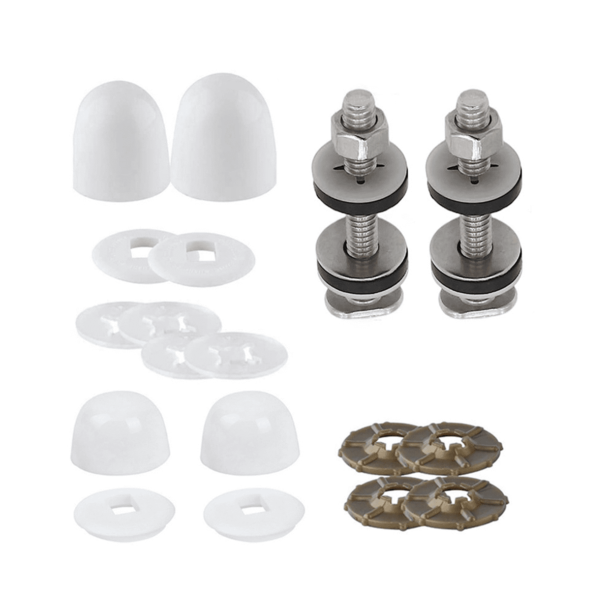 Toilet Floor Bolts and Cap Set,Universal Toilet Bowl to Floor Bolts