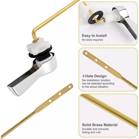Toilet Flush Handle Repair Replacement Switch Button Zinc Alloy Tank Trip Lever With Chain Toilet Switch Button Smile Home