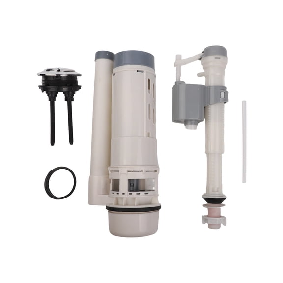 Toilet Flush System Replacement Kit Adjustable Dual Push Cistern Valve For Home Bathroom Water Tank Repair PP Material White Fits Various Tanks Easy Install