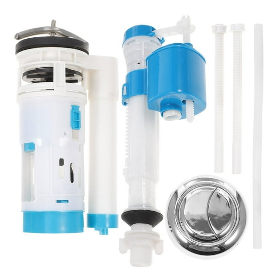 Toilet Flush Valve Repair Kit, Dual-Flush Fill Valve and Flapper Replacement System with Float for Toilet Tank Repair and Water Efficiency Upgrade