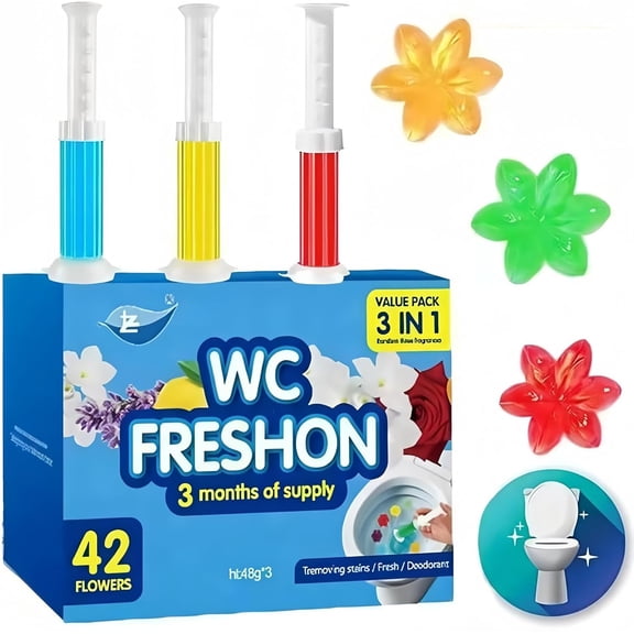 Toilet Gel 42 Flower With Dispenser 3 In 1 Value Pack 3 Months Supply