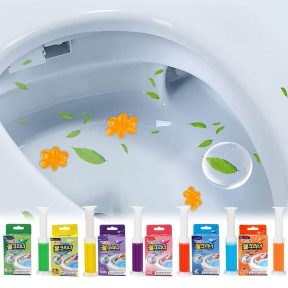 Toilet Gel Cleaner 120ml Boxed | Powerful Descaling, Deodorizing Waterproof Flower Gel | Long-Lasting Scent Lemon Lavender Rose Gardenia | Easy Application for Sparkling Clean Bowl