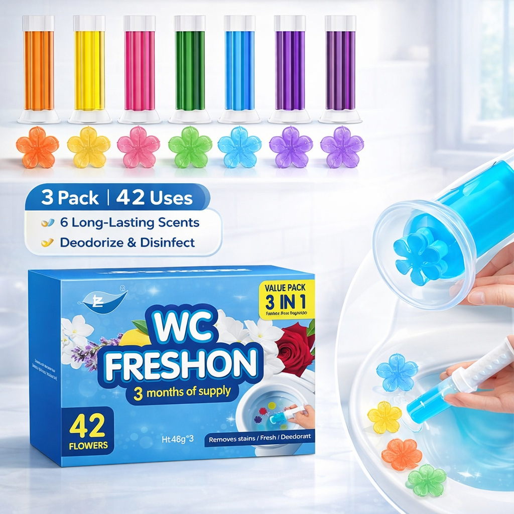 Toilet Gel Stamp Cleaner, 42 Flower Stamps per Box, 6 Scents Toilet ...