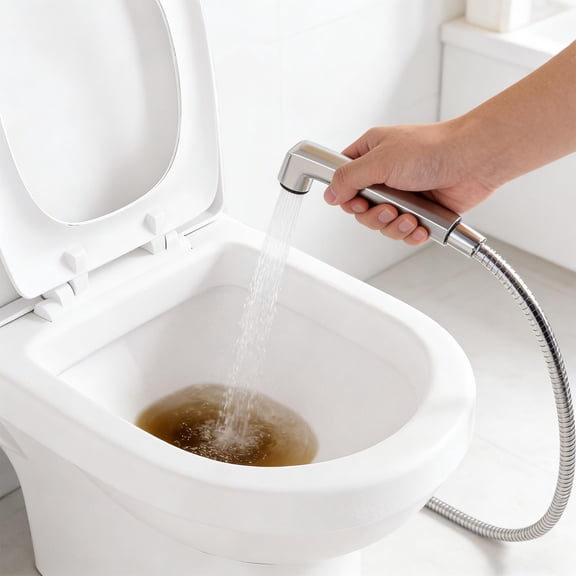 Toilet Handheld Bidet Sprayer Attachment, Stainless Steel Hose Diaper Sprayer with Shut Off Valve and Wall Mount