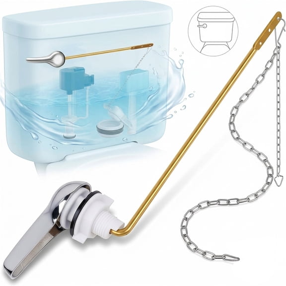 Toilet Handle Replacement Kit, MODANU Universal Front Mount Toilet Flush Handle, Tank Trip Lever with Adjustable Brass Arm and Stainless Steel Chain, Easy DIY Install for Most Standard Toilets