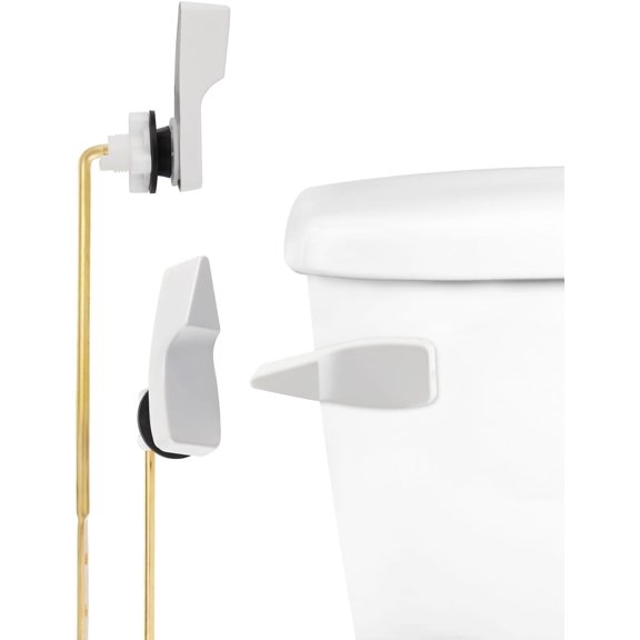 Toilet Handle Replacement, ront Mount Tank lush Lever Compatible with , Trip Stainless Steel lapper Chains, White