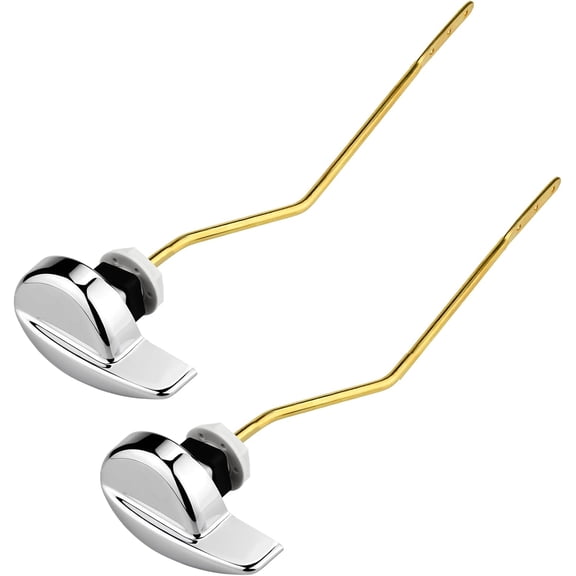 Toilet Handle Side Mount, Universal Side Mount Toilet Copper Flush Lever Handle Repair Replacement Kit for TOTO Kohler Toilet Tank, 2-Pack Copper Lever