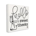 thumbnail image 1 of Toilet Hello Sweet Cheeks Black and White Curly Script Cursive Typography Typography Gallery-Wrapped Canvas Print Wall Art, 17x17, 1 of 5