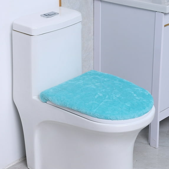 Toilet Lid Cover for Bathroom Velvet Soft Toilet Lid Seat Cover Washable Machine Toilet Lid Cover with Elastic Bottom Fits Most Toilet Lids(Bright Colors)