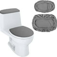thumbnail image 1 of Toilet Lid Cover,Elastic Bottom Cover Set,Toilet Tank Lid Cover,Polyester Fibre Toilet Lid Cover,Replacement Toilet Cover for Bathroom Decor Accessories (Grey), 1 of 6