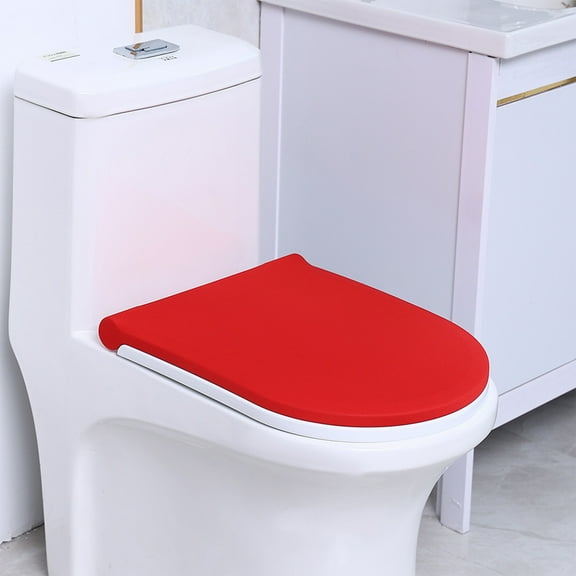 Toilet Lid Cover Stretch Bathroom Toilet Lid Seat Cover, Washable Soft Protector Cover, Comfortable and Elastic, Fits All Toilet Lids, Easy to Maintain