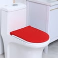 thumbnail image 1 of Toilet Lid Cover, Stretch Washable Toilet Seat Protector, Elastic Soft Comfortable Polyester Fits All Toilets Machine Washable, Red, 1 of 6