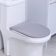 thumbnail image 1 of Toilet Lid Cover, Stretchable Washable Protector, Soft Elastic Universal Fit, for Bathroom Upkeep, Household Use, 1 of 6