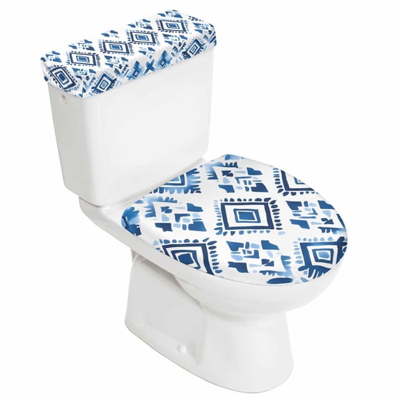Cover 2 Toilet Lid Cover and Toilet Tank Cover 2 Pcs Watercolor Toilet Covers ...
