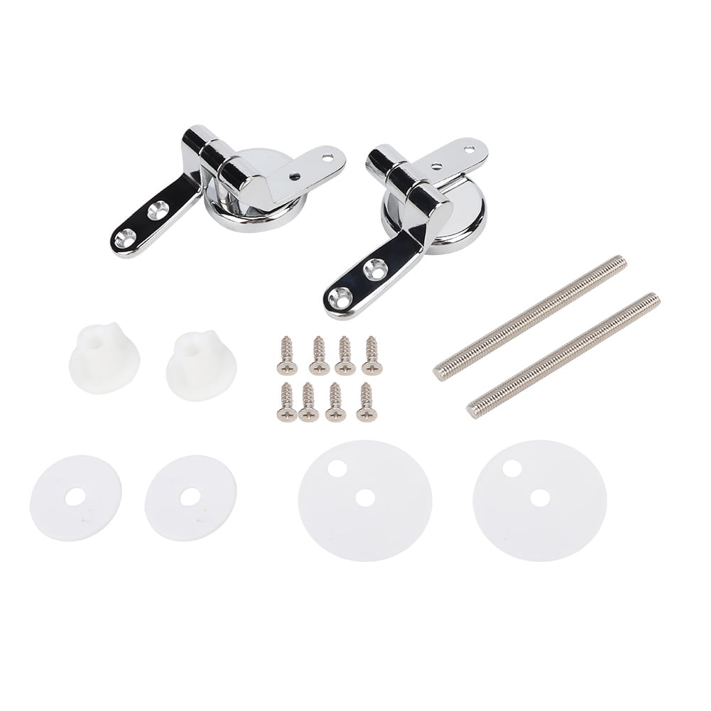 Universal Toilet Lid Hinges Repair Kit - Zinc Alloy Hinges With Screws & Installation Accessories