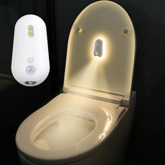Toilet Light Motion Sensor, Rechargeable Toilet Bowl Night Light with UV Clean Lights, Dimmable IPX4 Waterproof Bathroom Night Light, 1800mAh