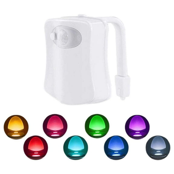 Toilet Light with Motion 16-Color Changing Led Night Light for Bathroom, Automatic On/Off for Toilet Seat, Wall, or Cabinet Battery Operated