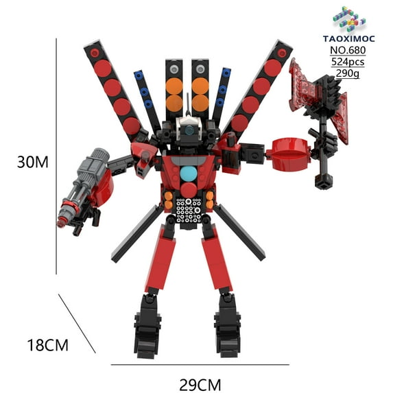 Toilet Man Battle Minifigure Building Blocks Set,Titan Siren,Speakerman/Cameraman/TVman/Clockman/Pencilman/Drillman,Buildable Toys Gift for Fans and Boys