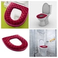 thumbnail image 1 of Toilet Mat Washable Red Cushioned Toilet Seat Cover Pads Soft Warm Winter Comfort for Bathing Experience, 1 of 7