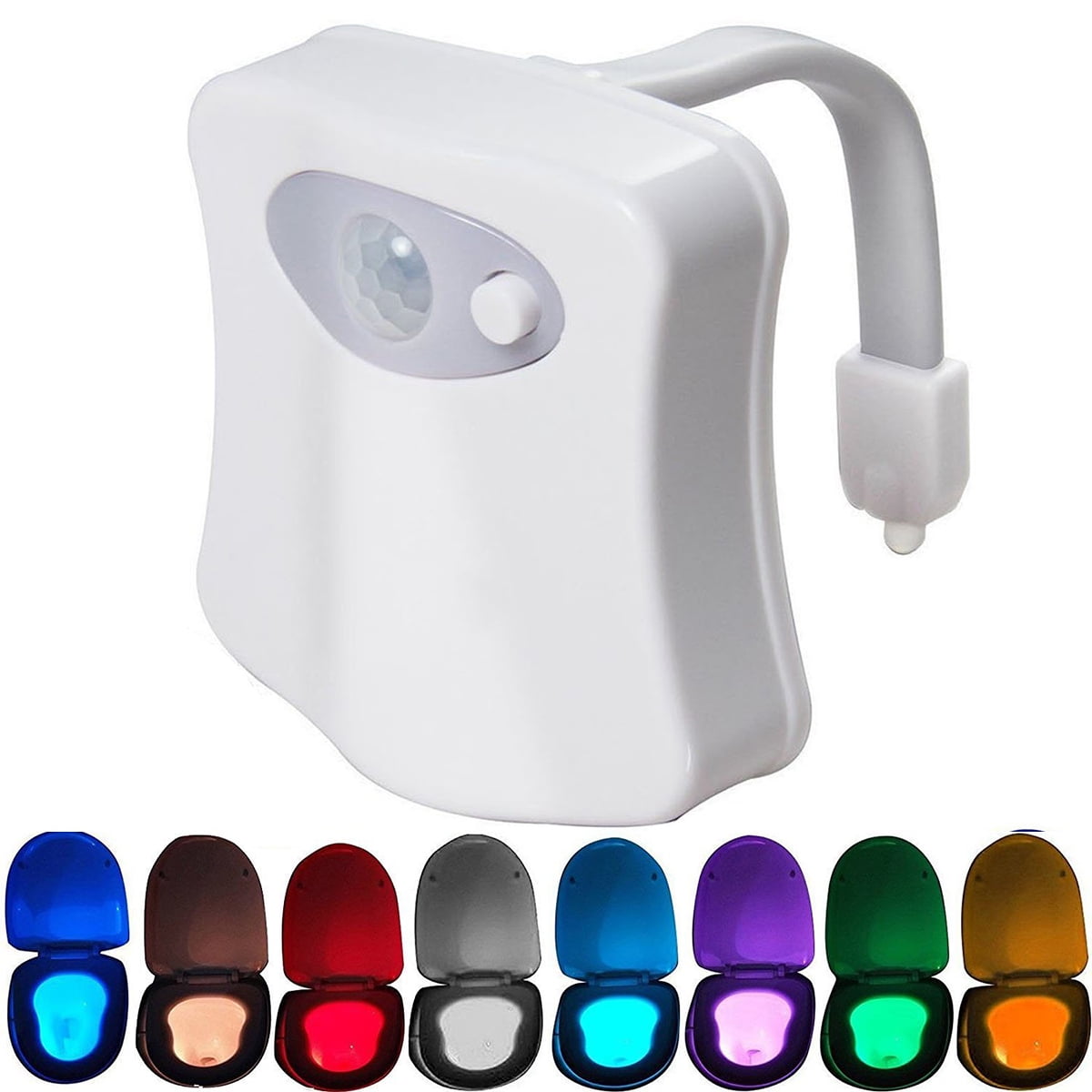 Toilet Night Light 2Pack 8-Color Motion Activated Bathroom LED Nightlight 2 in White