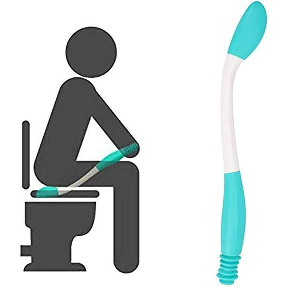 Toilet Paper Aid Wiper Toilet Tissue Aids Tool 15" Long Handle Reach Comfort Bottom Wiper Self Assist Wiping Washroom Aid Self Wipe Helper Assist Holder for Pregnant Elderly Disabled Limited Mobility