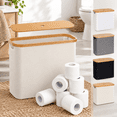 Toilet Paper Basket Storwith Lid Organizer For Bathroom Free Standing ...