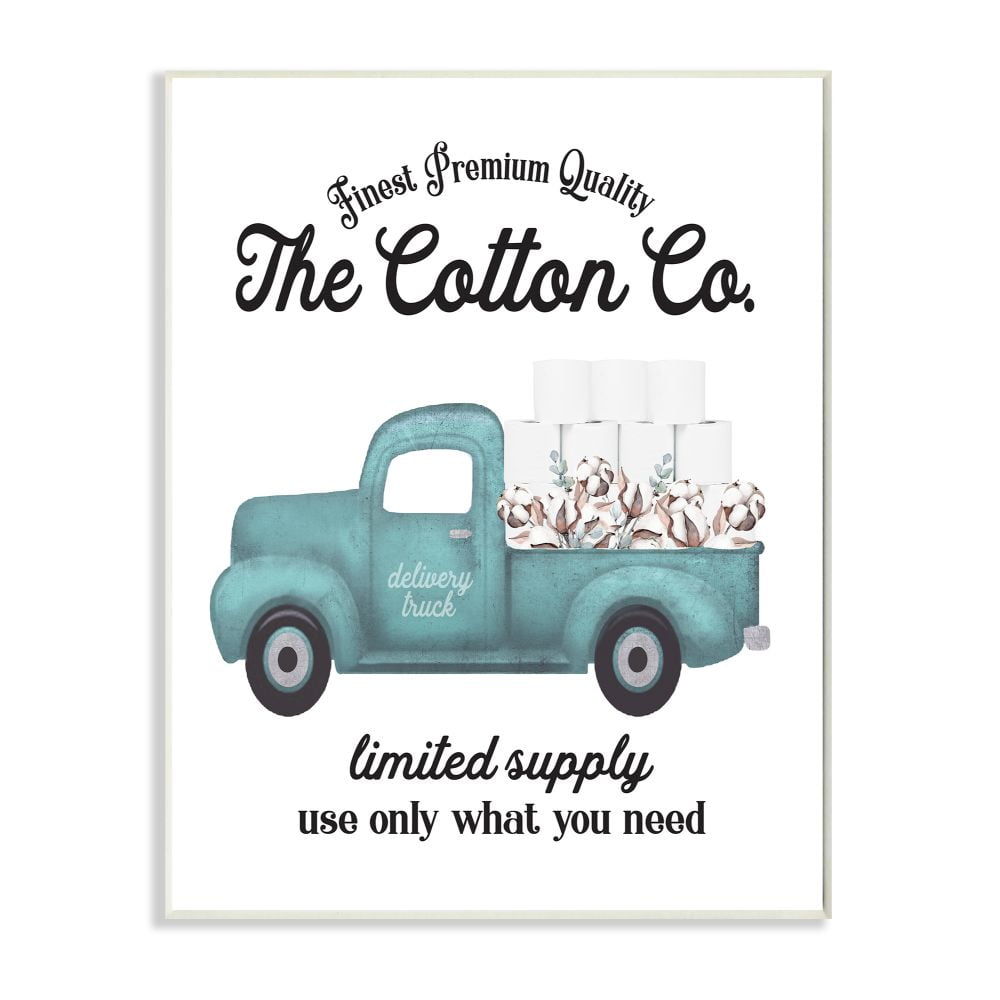 Toilet Paper Family Premium Cotton Truck 13 in x 19 in Framed Painting Art Prints, by Stupell Home Décor