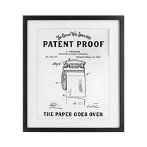 Toilet Paper Goes Over Black Framed Print Under Glass, design by Lettered and Lined