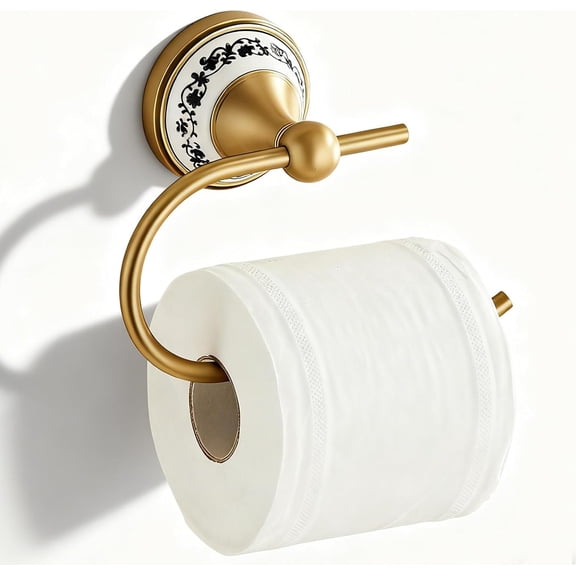 Toilet Paper Holder, Antique Brass Bathroom Toilet Paper Roll Holder, Wall Mounted Tissue Roll Holder, Vintage Farmhouse Toilet Paper Dispenser
