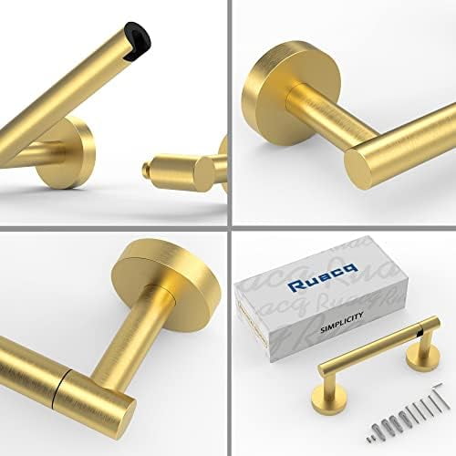 Toilet Paper Holder Brushed Gold Double Post Pivoting Round Tissue Holders Roll Holder Hangers Toilet Paper Holders SUS 304 Stainless Steel Modern Wall Mounted