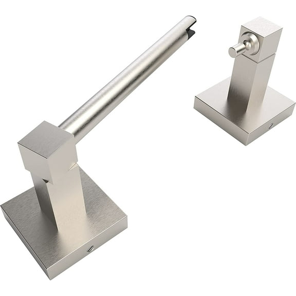 Toilet Paper Holder Brushed Nickel Double Post Pivoting Square Tissue Holders Roll Holder Hangers Toilet Paper Stand Stainless Steel and Zinc Alloy Modern Wall Mounted