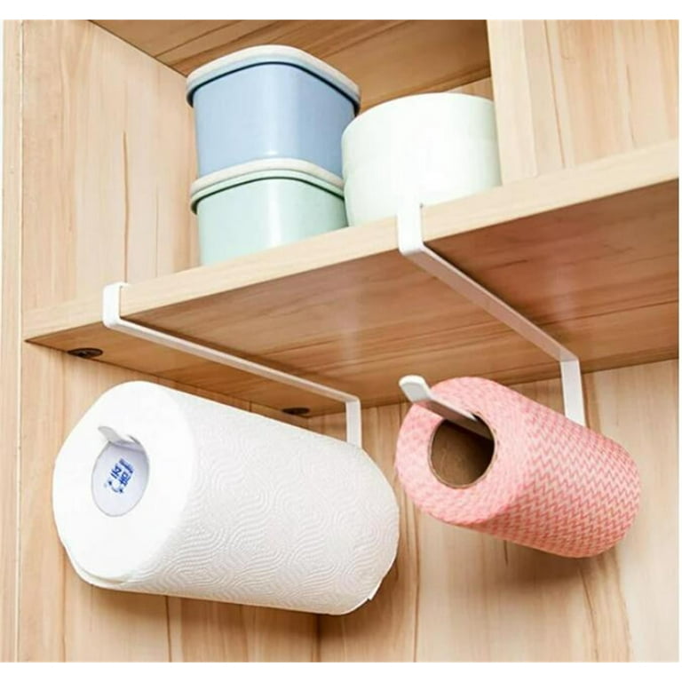 Toilet Paper Holder Command Hooks Closet Organizers And Storage Kitchen Paper Towel Rack Punching Wall Mounted Lazy Vertical Refrigerator Plastic Wrap