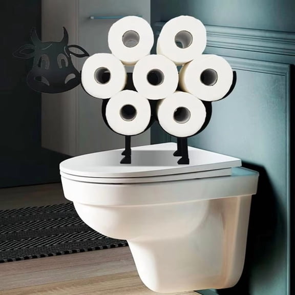 Toilet Paper Holder Metal Freestanding Toilet Paper Roll Holder Decorative Toilet Paper Holder Stand Whimsical Cow