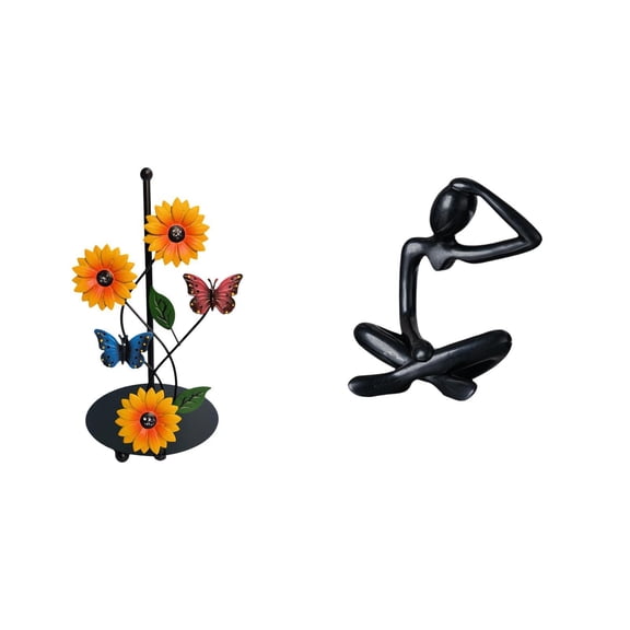 Toilet Paper Holder Paper Towel Rack Kitchen Roll Stand Iron Material Suitable for Home Office Tabletop Decoration