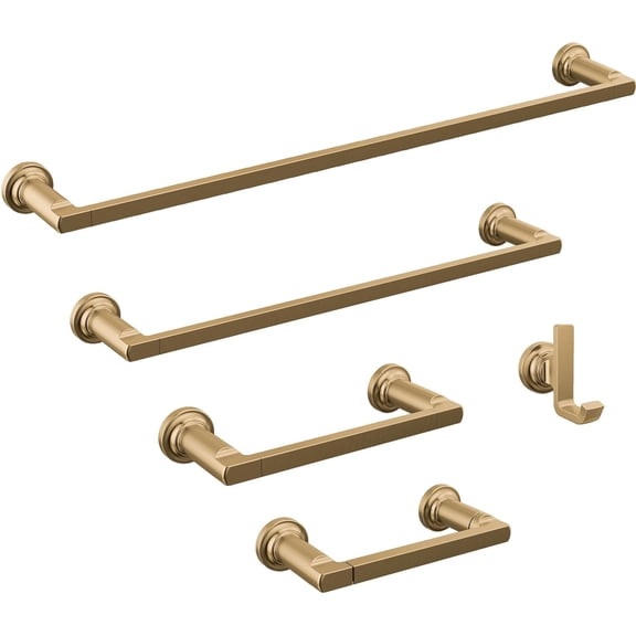 Toilet Paper Holder Pivot Arm, Wall Mounted Bath Hardware Accessory, Champagne Bronze Finish, Durable Easy Install Design for Bathroom Use