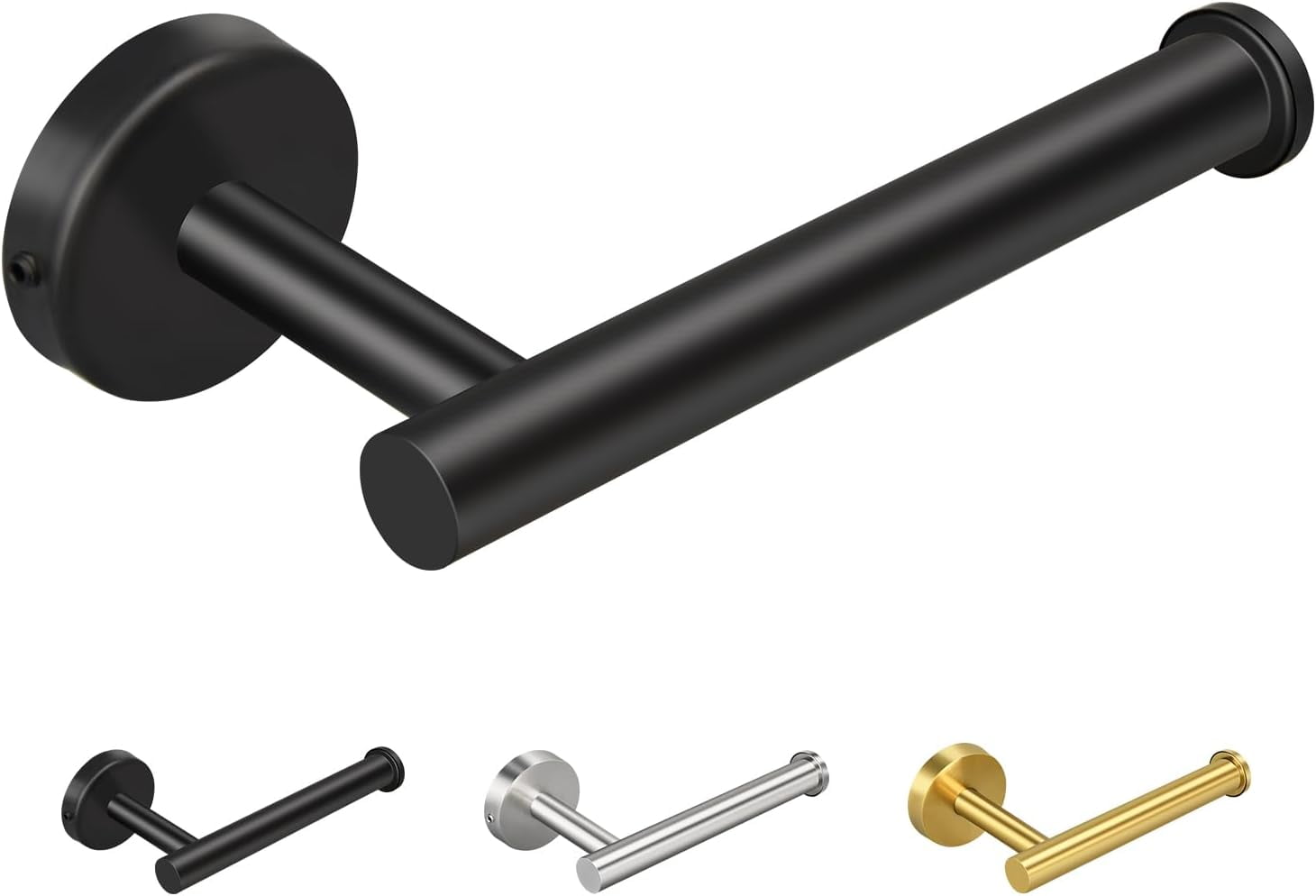 Black Toilet Paper Holder Wall Mount SUS 304 Stainless Steel Matte Black Toilet Roll Holder Waterproof Rotateproof Toilet Tissue Holder for Bathroom - 2 Pack