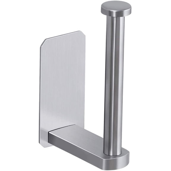 VAEHOLD Toilet Paper Holder Self Adhesive Kitchen Washroom Adhesive Toilet Roll Holder No Drilling for Bathroom Stick on Wall Stainless Steel Brushed