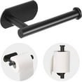thumbnail image 1 of Toilet Paper Holder - Self Adhesive Toilet Paper Holder Wall Mount for Bathroom, SUS 304 Stainless Steel Command Strip Toilet Paper Roll Holder Stick On Wall, No Drilling - Matte Black, 1 of 7