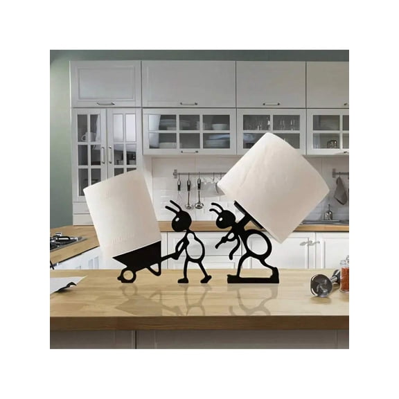 Toilet Paper Holder Stand 2-Pack, Novelty Ant Animal Shape Bathroom Tissue Storage, Cute Modern Metal Toilet Roll Organizer for Home, Office, and RV Decor